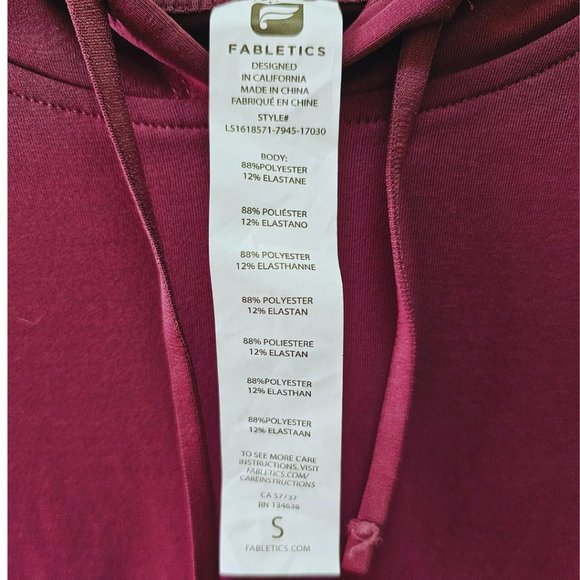 Fabletics Cashel Hoodie - Maroon New with Tags - Picture 4 of 5